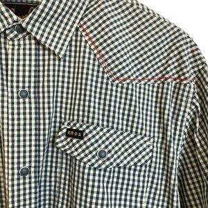 HOWLER BROS Checked Western Snap Shirt M Green